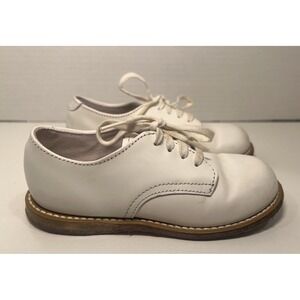 Vintage USA Foot Mates Classic Oxford Toddler Walking Shoes 8.5 D White Leather